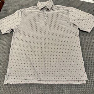 FootJoy gray polo shirt with pink accents